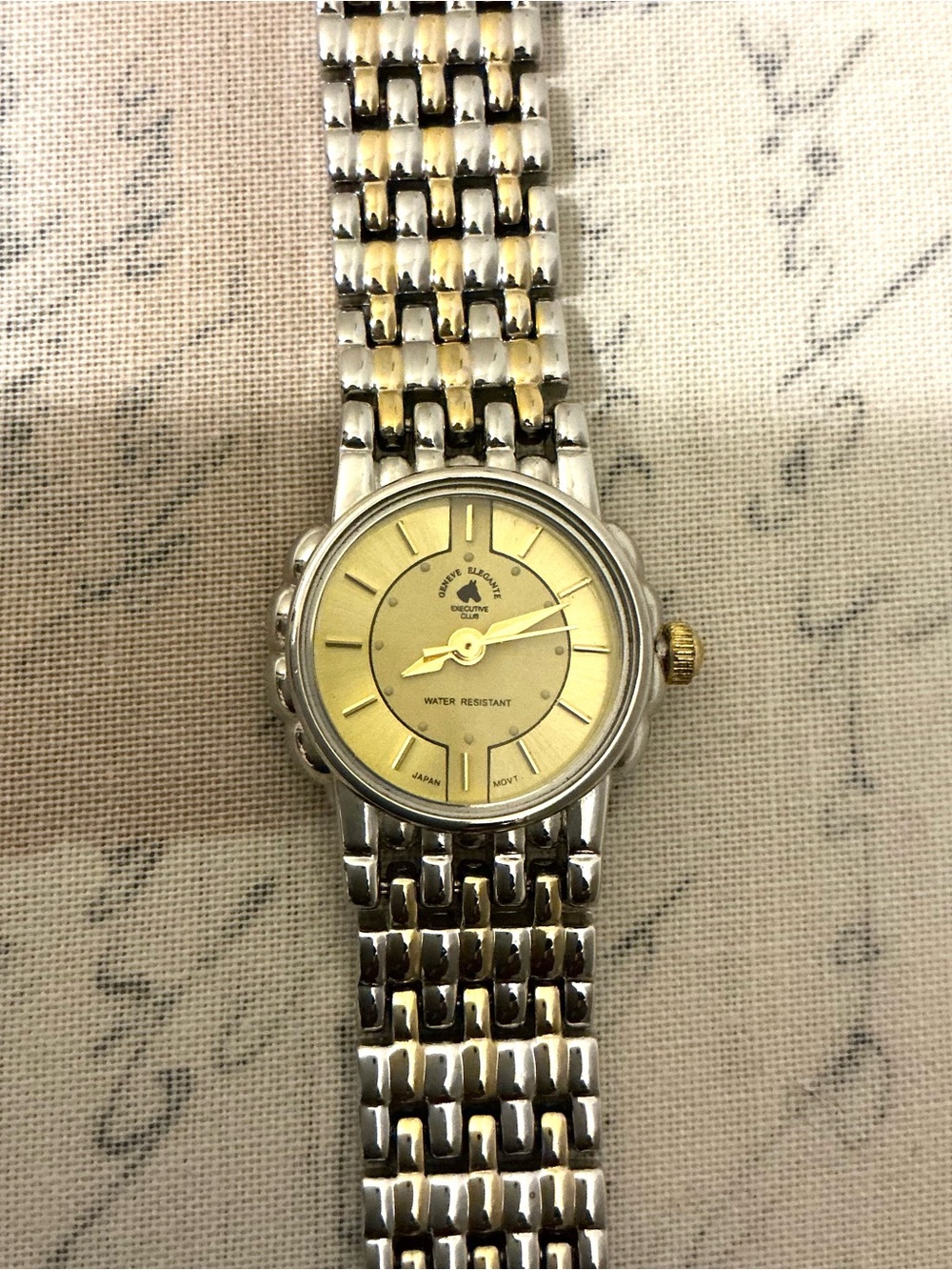 Geneva Two-Tone Silver and Gold Ladies Watch